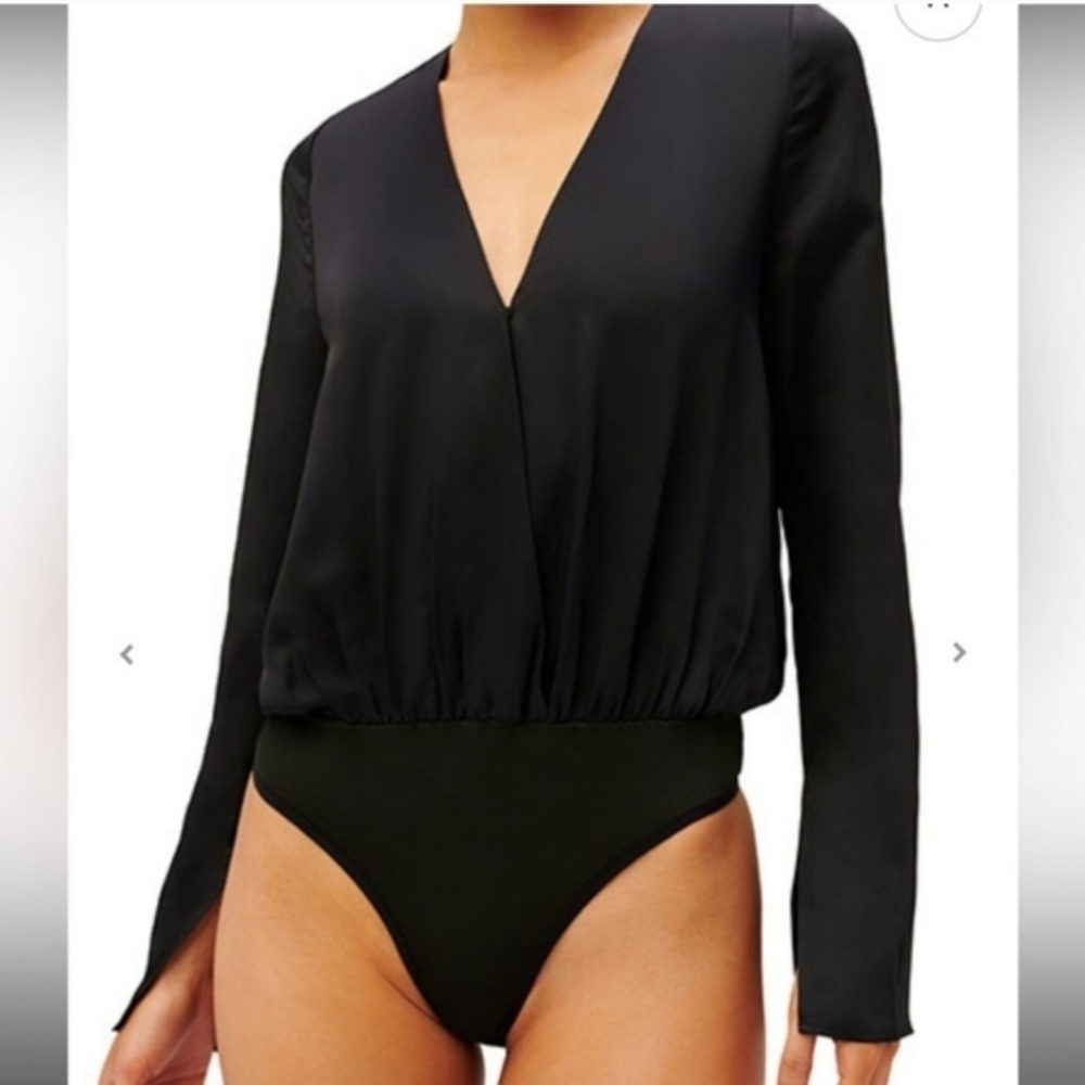 GOOD AMERICAN | NWT Black Satin Bodysuit – Women’s Size 2